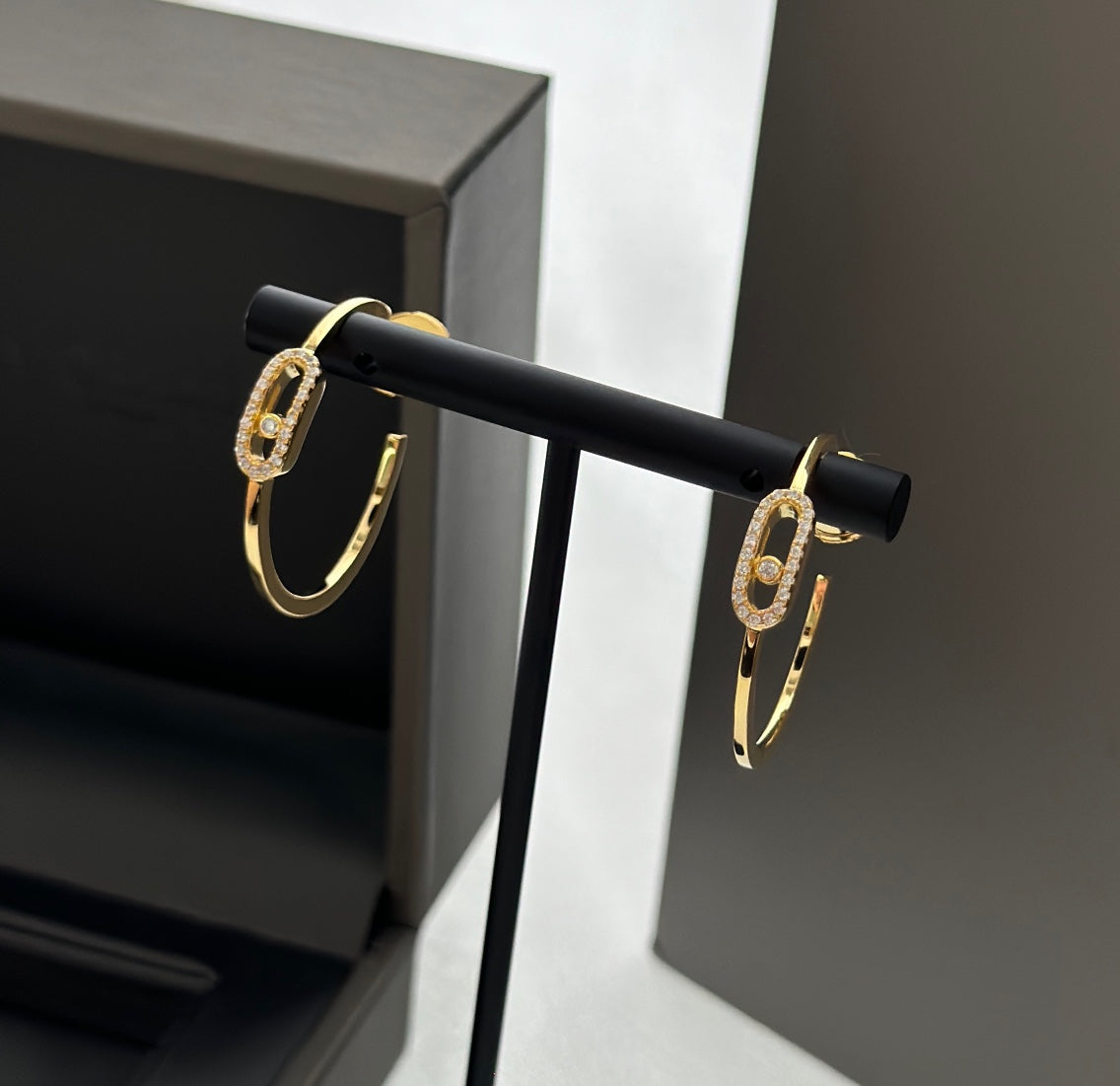 [Ornora Jewelry]CREOLES MOVE UNO PM DIAMOND EARRINGS
