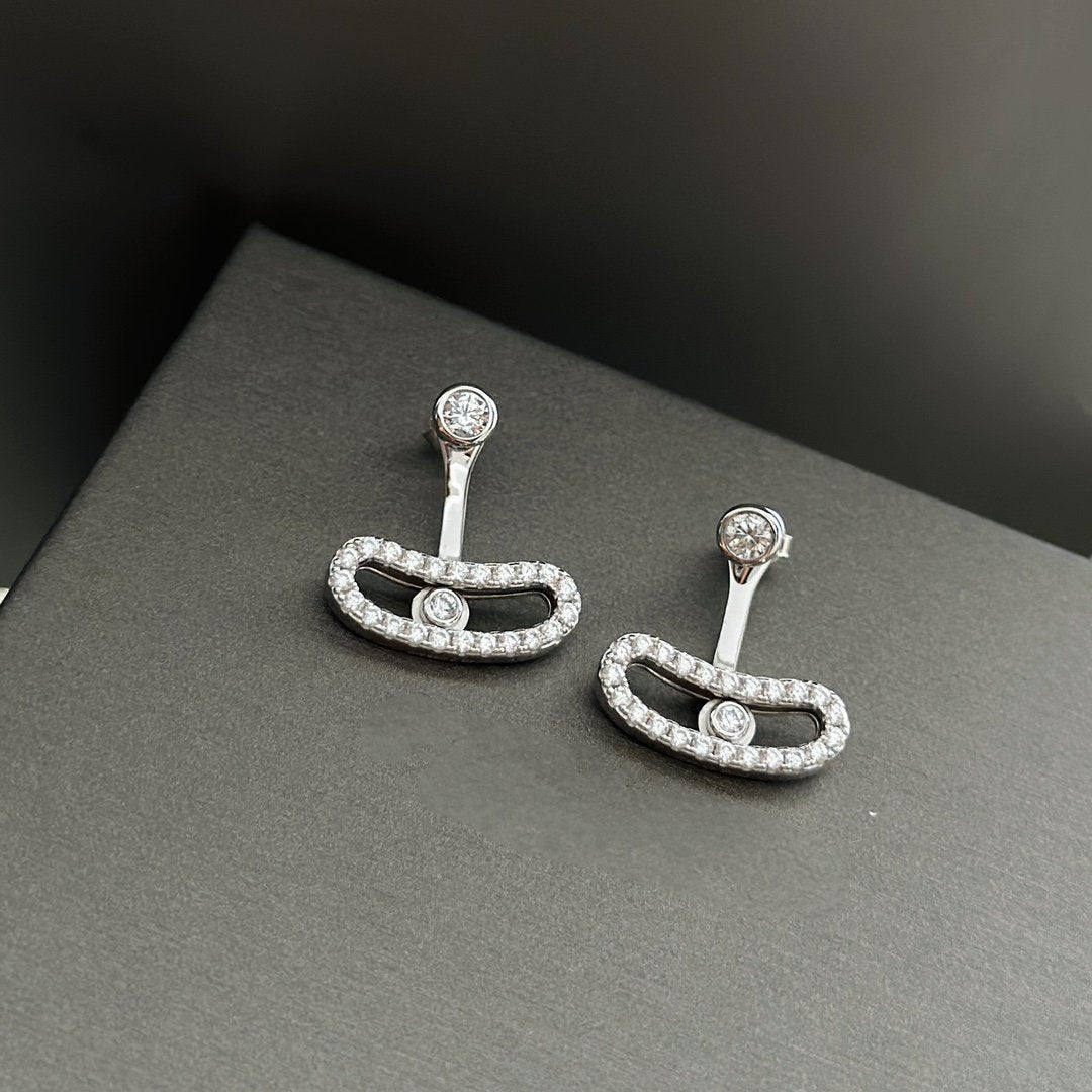 [Ornora Jewelry]MOVE UNO SILVER DIAMOND EARRINGS