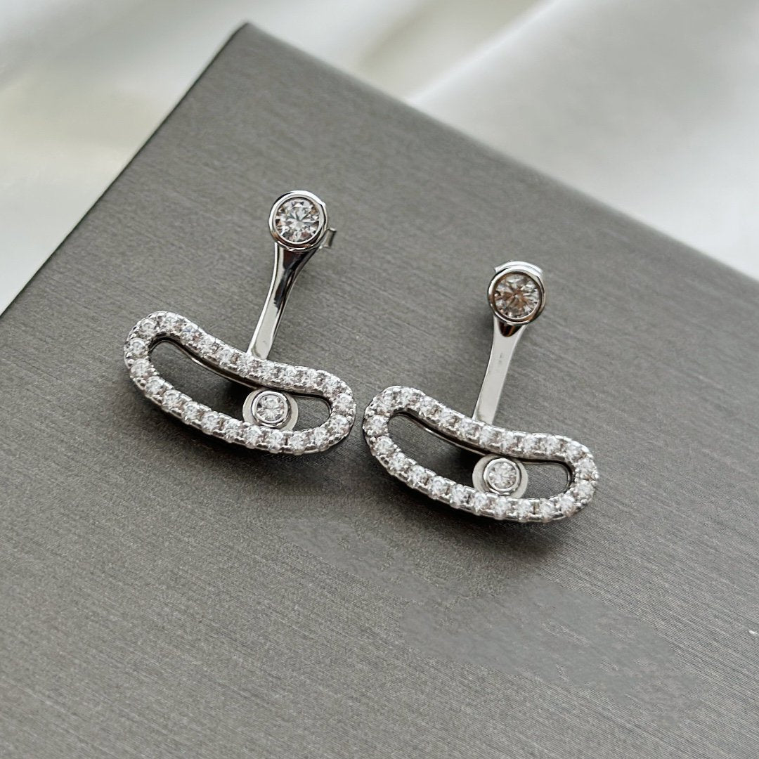 [Ornora Jewelry]MOVE UNO SILVER DIAMOND EARRINGS