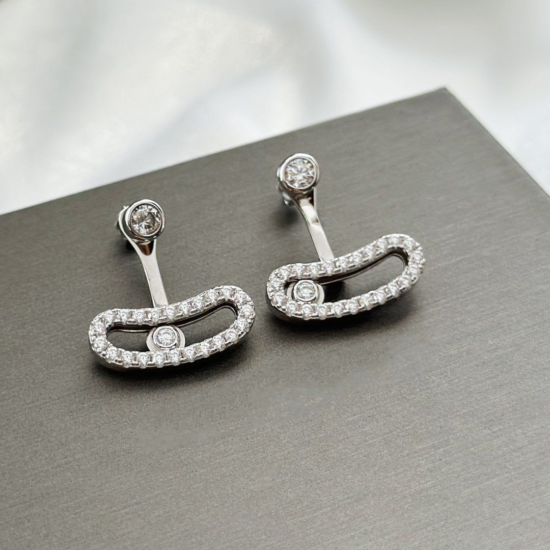 [Ornora Jewelry]MOVE UNO SILVER DIAMOND EARRINGS