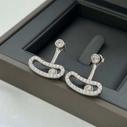 [Ornora Jewelry]MOVE UNO SILVER DIAMOND EARRINGS
