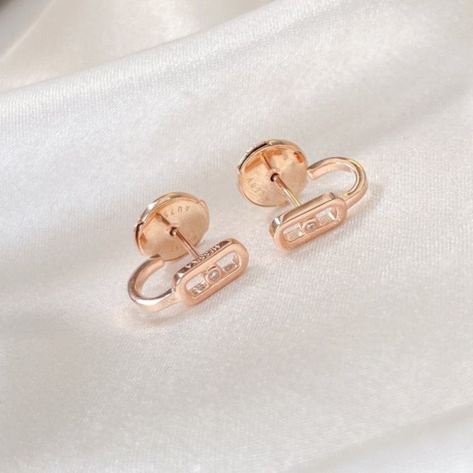 [Ornora Jewelry]CREOLES MOVE UNO MINI 1 DIAMOND EARRINGS