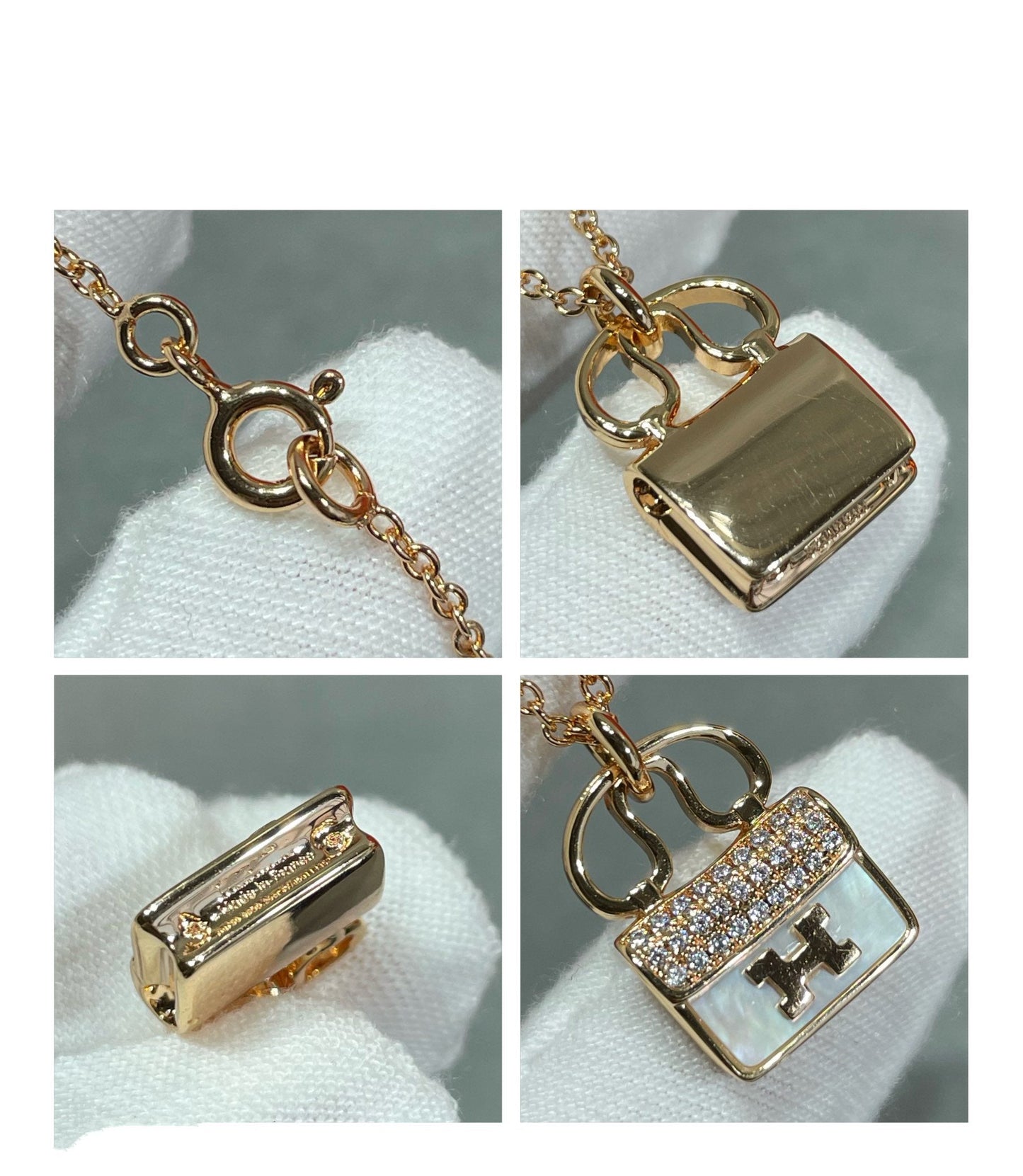 [Ornora Jewelry]H CIRCE MOISSANITE PENDANT NECKLACE GOLD