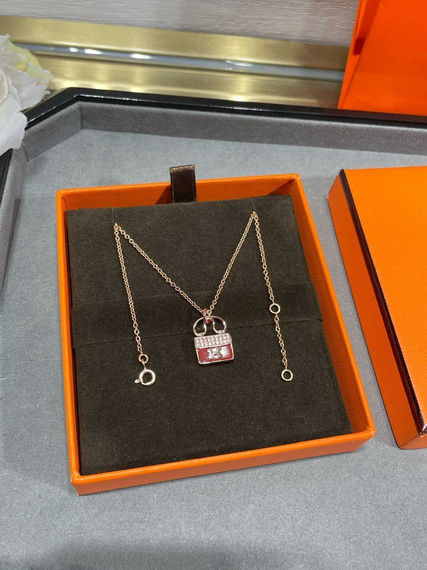 [Ornora Jewelry]H CIRCE MOISSANITE PENDANT NECKLACE GOLD