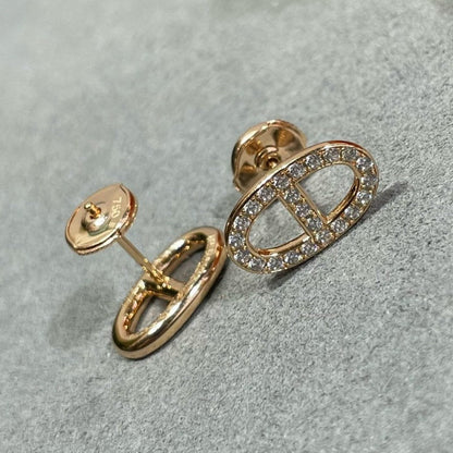 [Ornora Jewelry]HM FULL DIAMOND PIG NOSE STUD EARRINGS