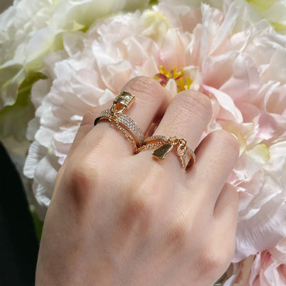 [Ornora Jewelry]HM KELLY CLOCHETTE DOUBLE RING IN  WITH DIAMONDS