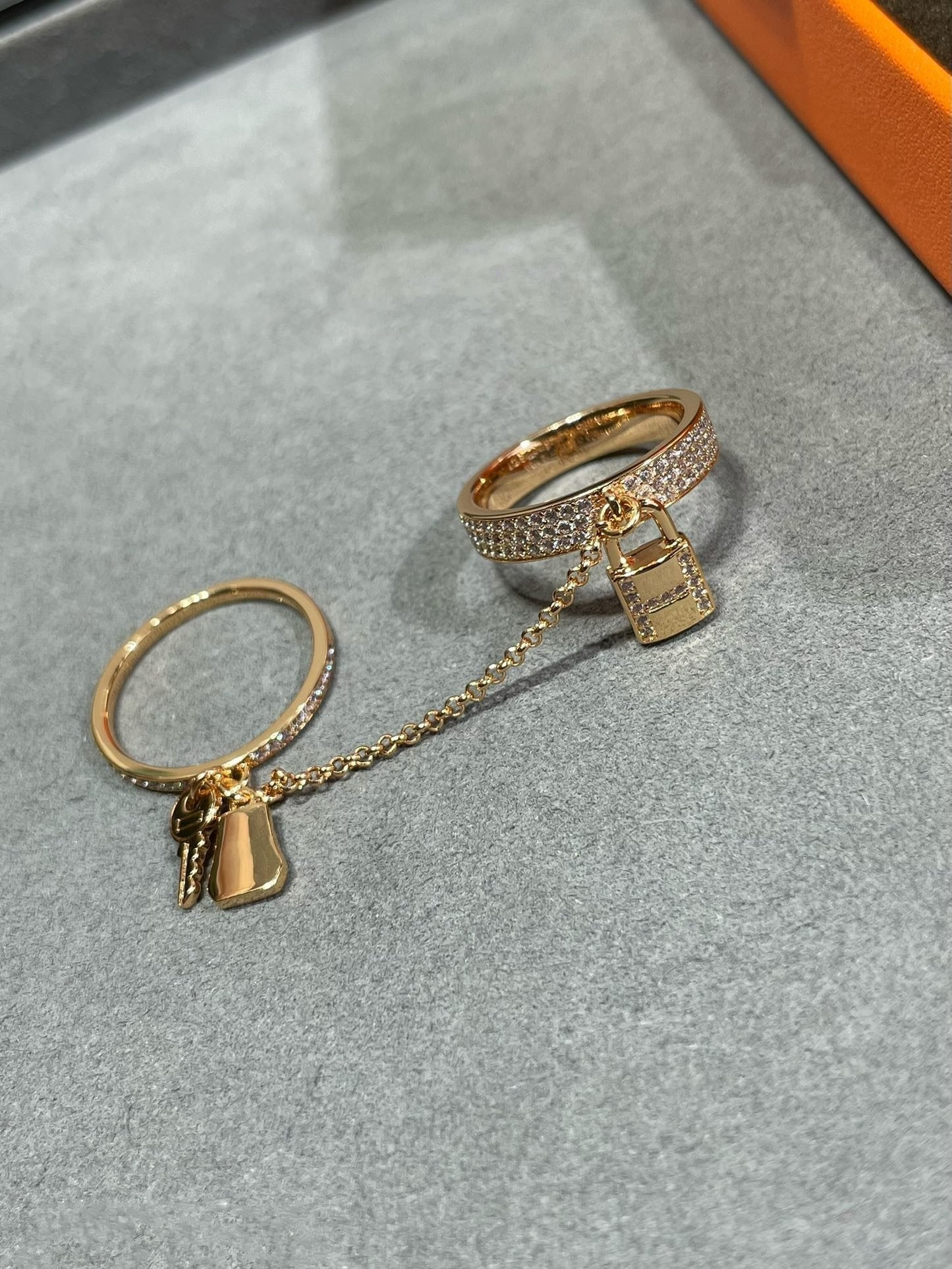 [Ornora Jewelry]HM KELLY CLOCHETTE DOUBLE RING IN  WITH DIAMONDS
