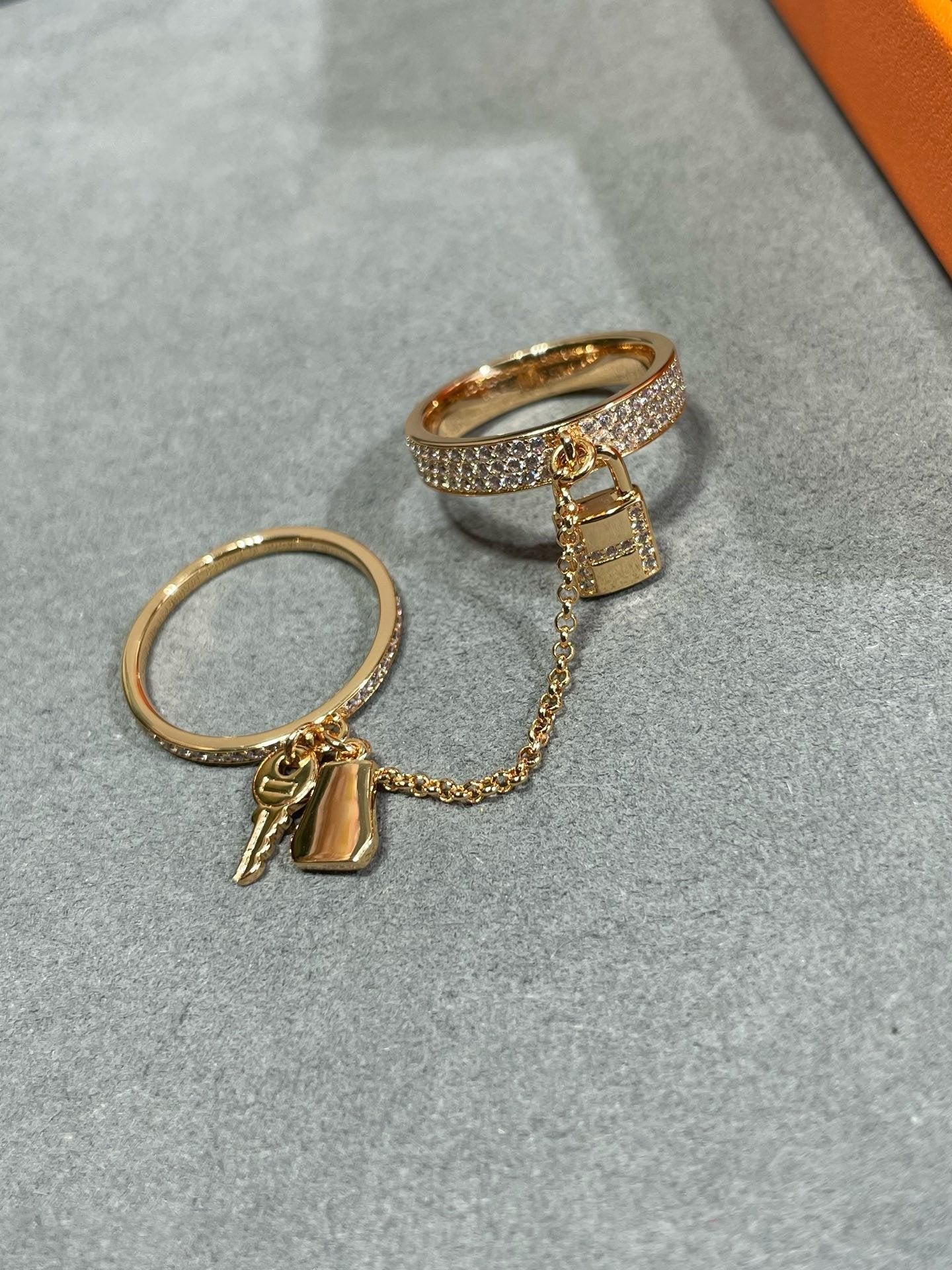 [Ornora Jewelry]HM KELLY CLOCHETTE DOUBLE RING IN  WITH DIAMONDS