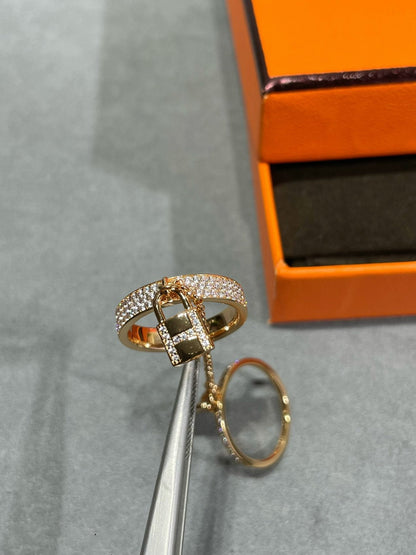 [Ornora Jewelry]HM KELLY CLOCHETTE DOUBLE RING IN  WITH DIAMONDS