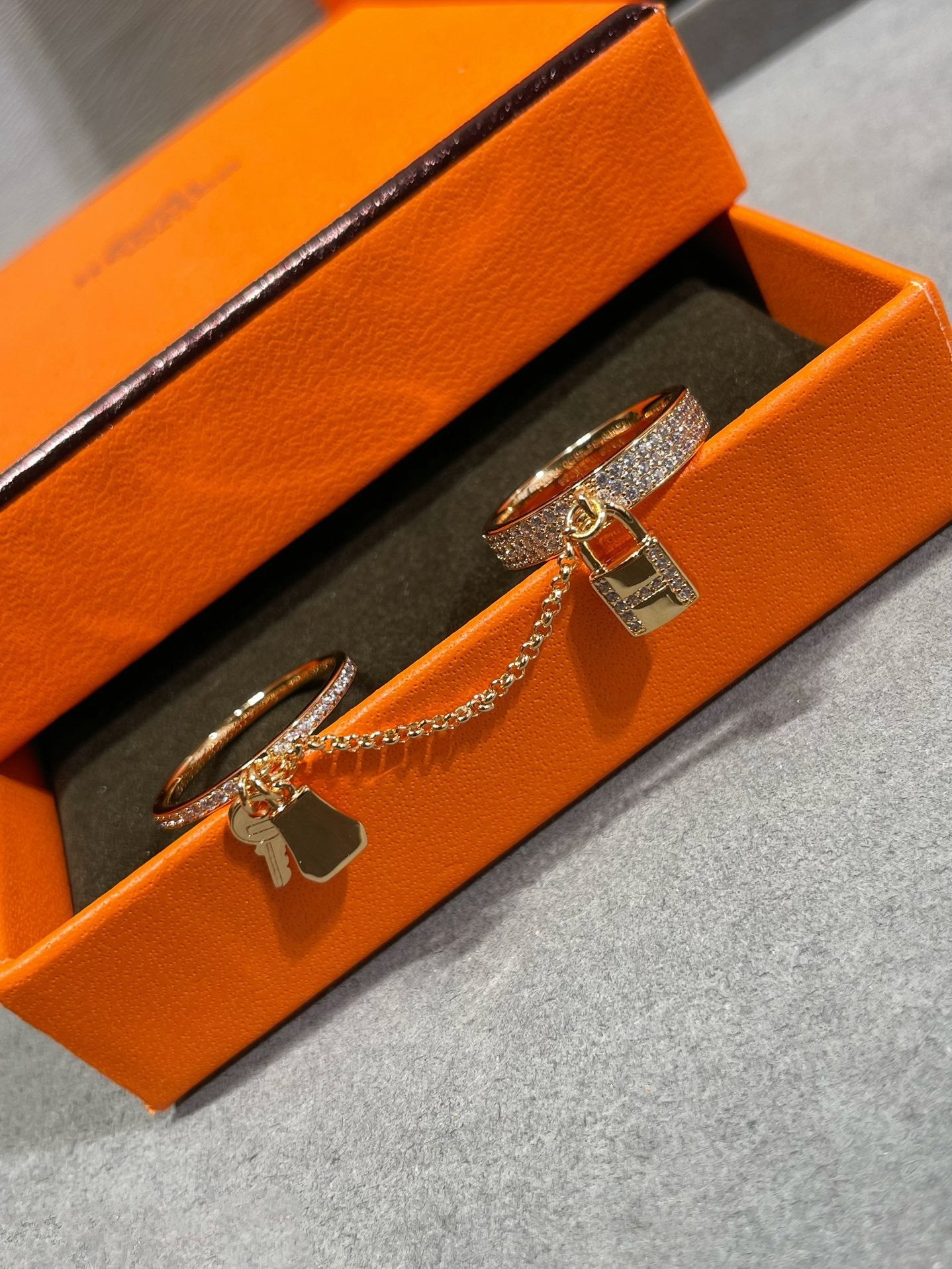 [Ornora Jewelry]HM KELLY CLOCHETTE DOUBLE RING IN  WITH DIAMONDS