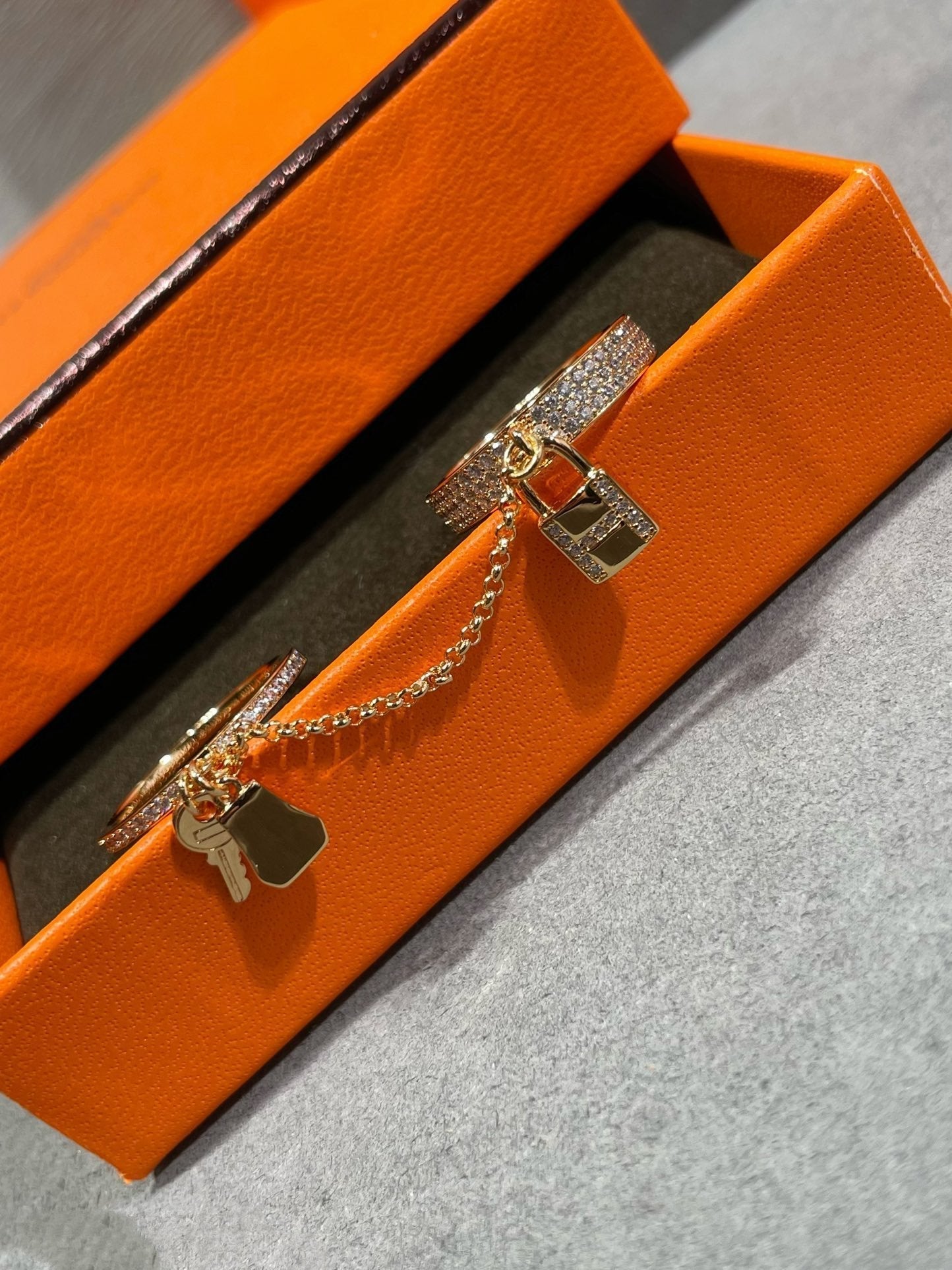 [Ornora Jewelry]HM KELLY CLOCHETTE DOUBLE RING IN  WITH DIAMONDS