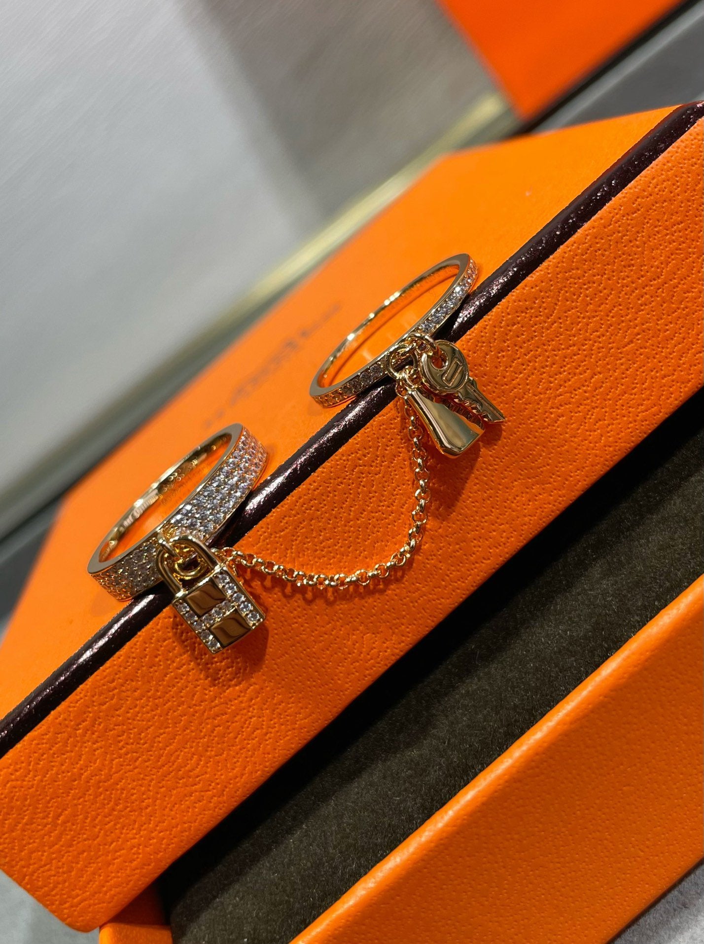 [Ornora Jewelry]HM KELLY CLOCHETTE DOUBLE RING IN  WITH DIAMONDS