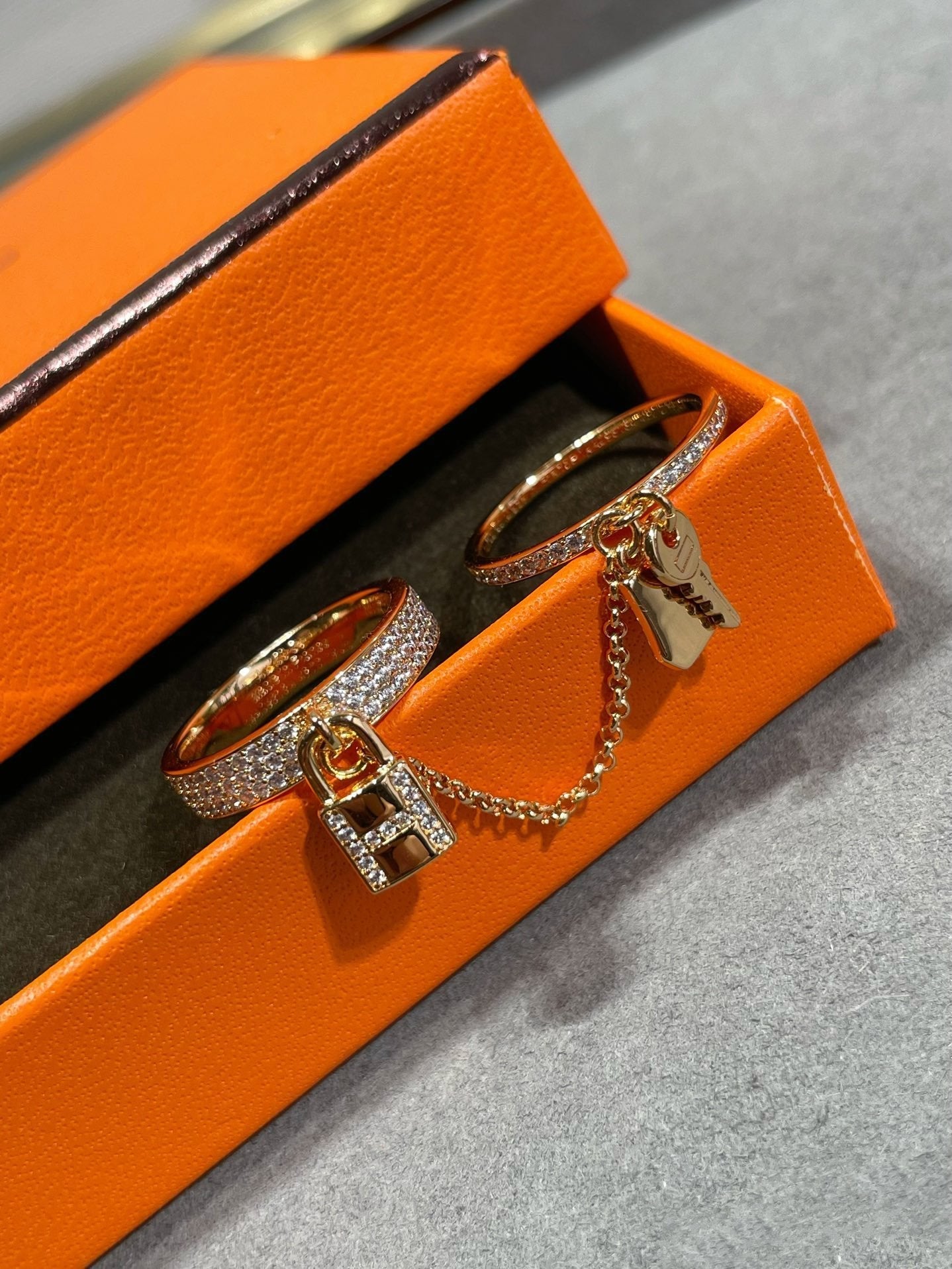 [Ornora Jewelry]HM KELLY CLOCHETTE DOUBLE RING IN  WITH DIAMONDS