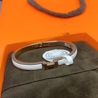 [Ornora Jewelry]CLASSIC HM CLIC WHITE 8MM ENAMEL BRACELET