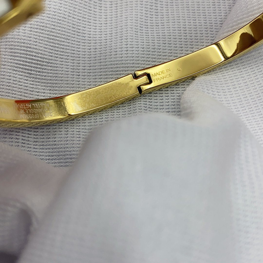 [Ornora Jewelry]CLASSIC HM CLIC WHITE 8MM ENAMEL BRACELET