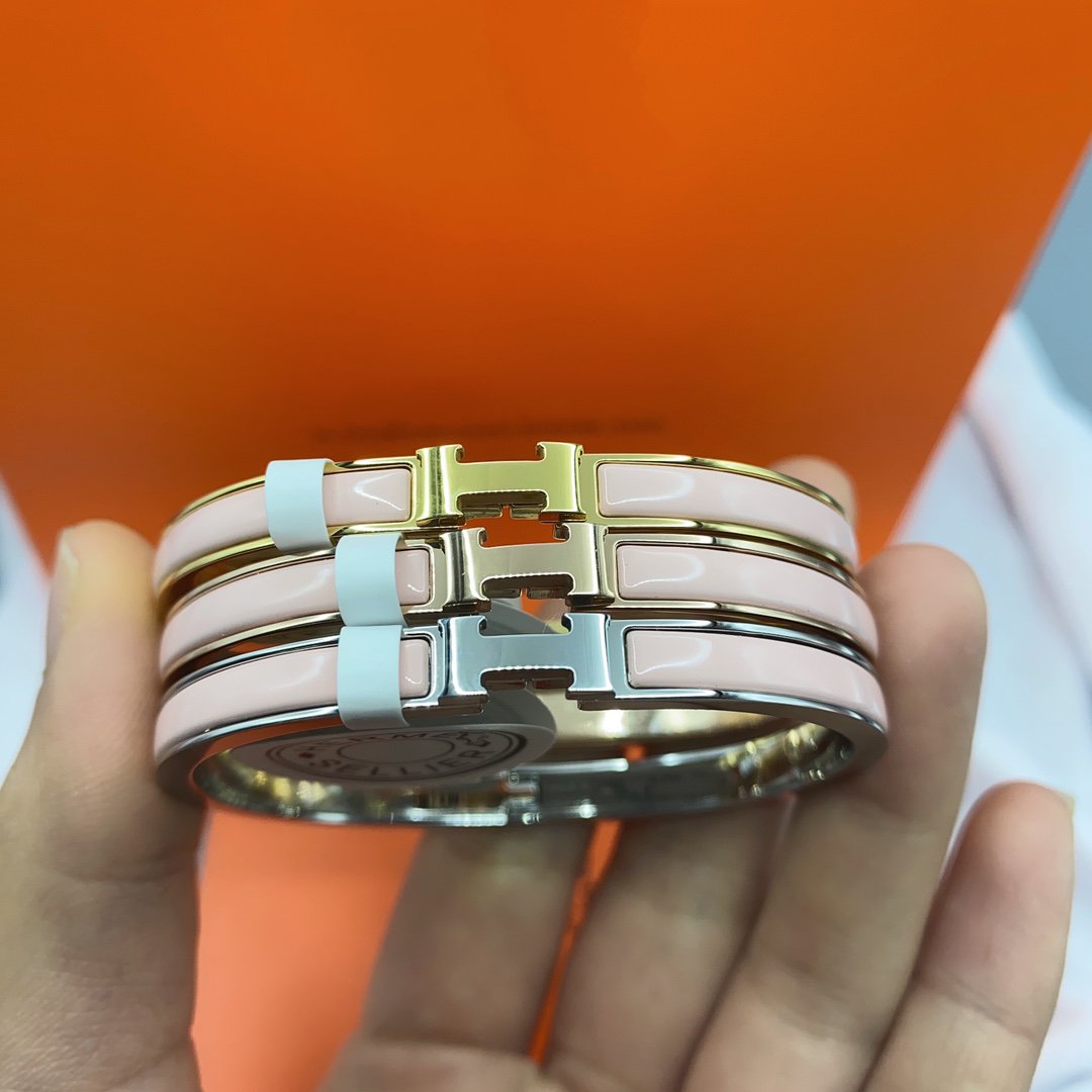 [Ornora Jewelry]CLASSIC HM CLIC  PINK 8MM ENAMEL BRACELET