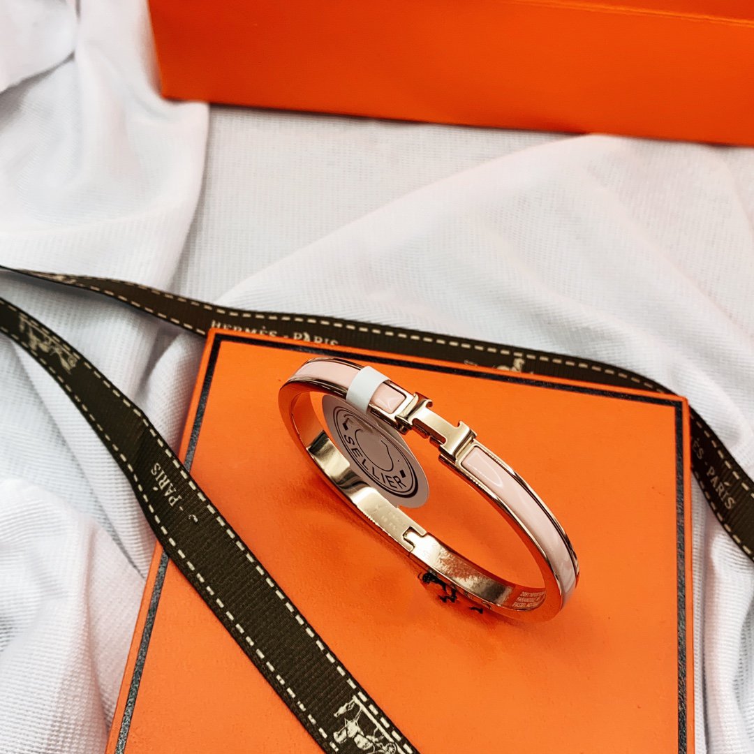 [Ornora Jewelry]CLASSIC HM CLIC  PINK 8MM ENAMEL BRACELET
