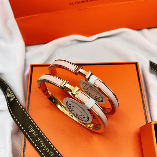[Ornora Jewelry]CLASSIC HM CLIC  PINK 8MM ENAMEL BRACELET