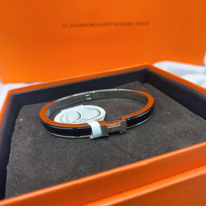 [Ornora Jewelry]CLASSIC HM CLIC BLACK 8MM ENAMEL BRACELET
