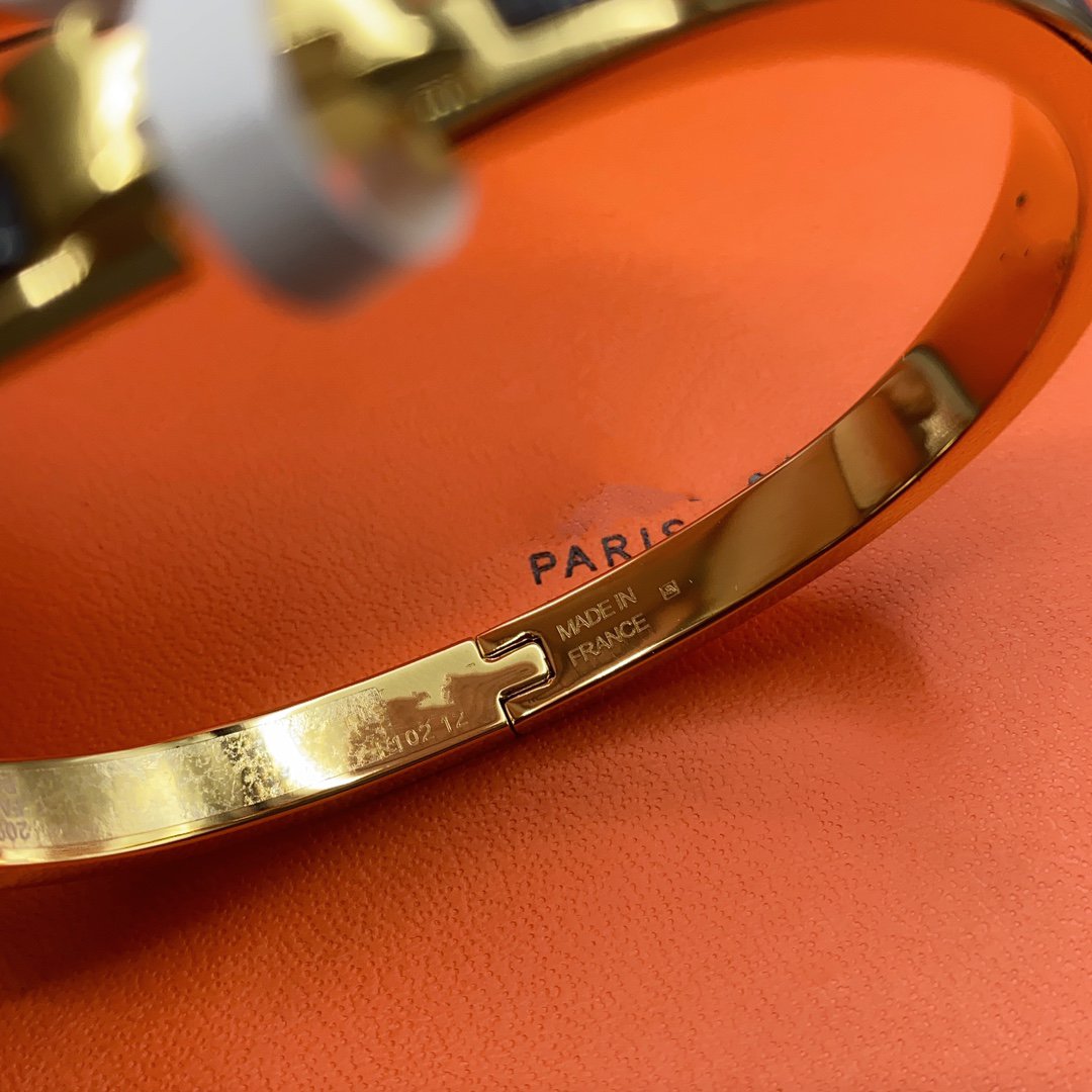 [Ornora Jewelry]CLASSIC HM CLIC BLACK 8MM ENAMEL BRACELET