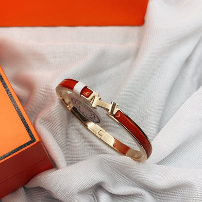 [Ornora Jewelry]CLASSIC HM CLIC RED 8MM ENAMEL BRACELET