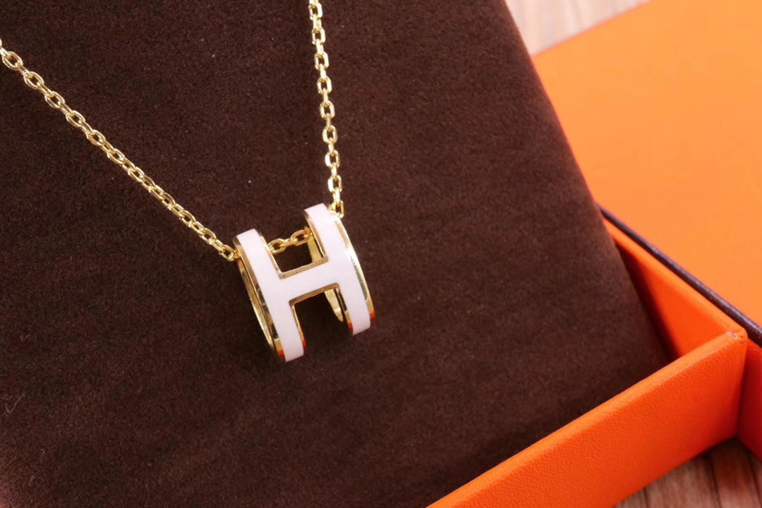 [Ornora Jewelry]HM CLIC YELLOW ENAMEL GOLD NECKLACE
