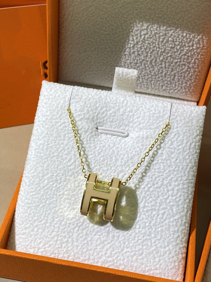 [Ornora Jewelry]HM CLIC YELLOW ENAMEL GOLD NECKLACE