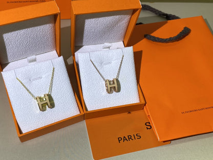 [Ornora Jewelry]HM CLIC YELLOW ENAMEL GOLD NECKLACE