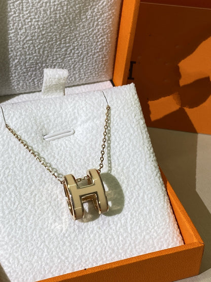 [Ornora Jewelry]HM CLIC YELLOW ENAMEL GOLD NECKLACE