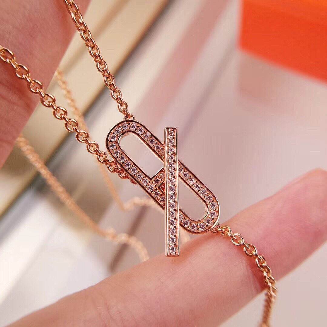 [Ornora Jewelry]HM FIRE PIG NOSE NECKLACE TRENDY STREET