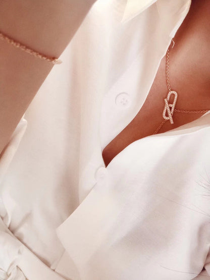 [Ornora Jewelry]HM FIRE PIG NOSE NECKLACE TRENDY STREET