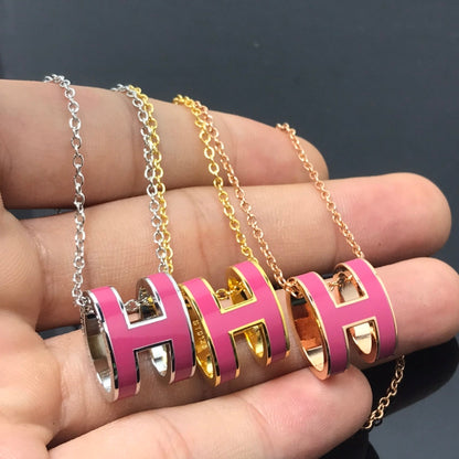 [Ornora Jewelry]H NECKLACE PINK
