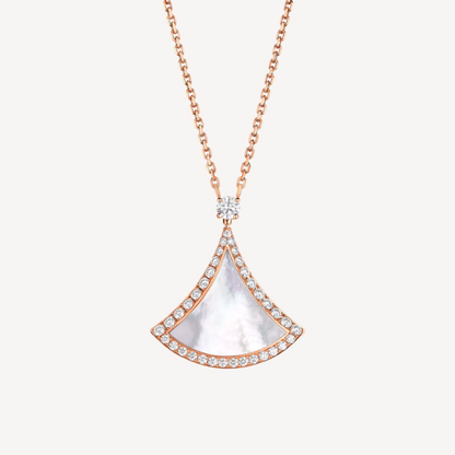 [Ornora Jewelry]DREAM MOP DIAMOND PAVED PINK GOLD NECKLACE