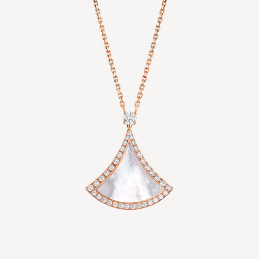 [Ornora Jewelry]DREAM MOP DIAMOND PAVED PINK GOLD NECKLACE