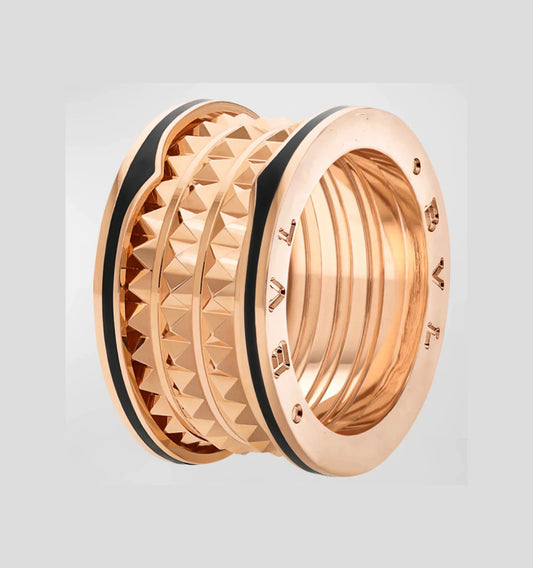[Ornora Jewelry]ZERO 1 ROCK BLACK CERAMIC PINK GOLD LARGE MODEL