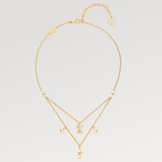 [Ornora Jewelry]FLOWERGRAM GOLD MOP DOUBLE ROW NECKLACE