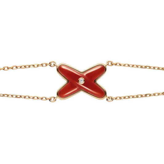 [Ornora Jewelry]JEUX BRACELET CARNELIAN PINK GOLD 1 DIAMOND