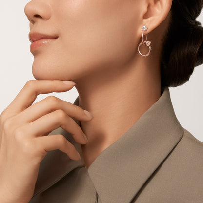 [Ornora Jewelry]JUSTE HALF DIAMOND DOUBLE EARRINGS
