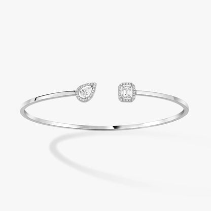 [Ornora Jewelry]JONC FLEX MY TWIN TOI & MOI SILVER DIAMOND BRACELET