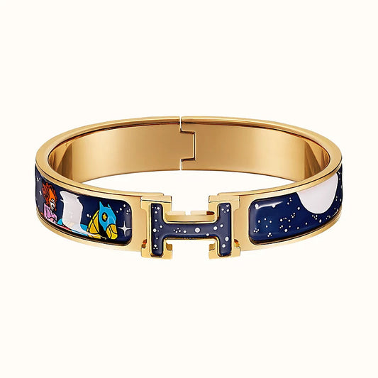 [Ornora Jewelry]H STAR AND MOON BRACELET 12MM