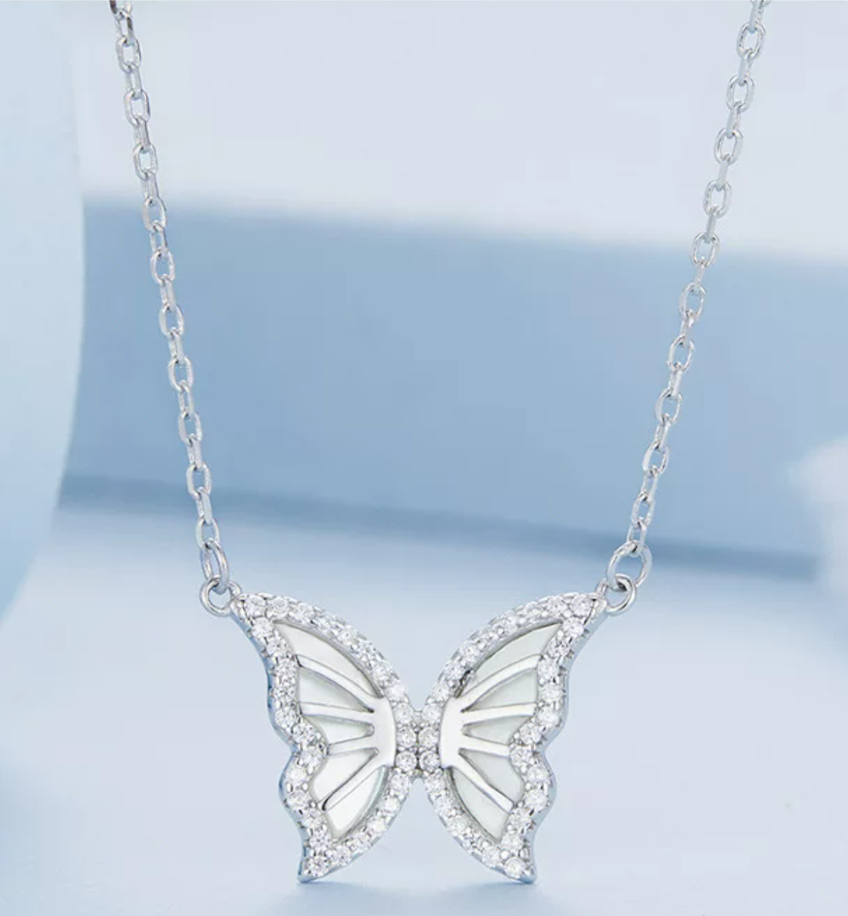 Platinum Bow Necklace