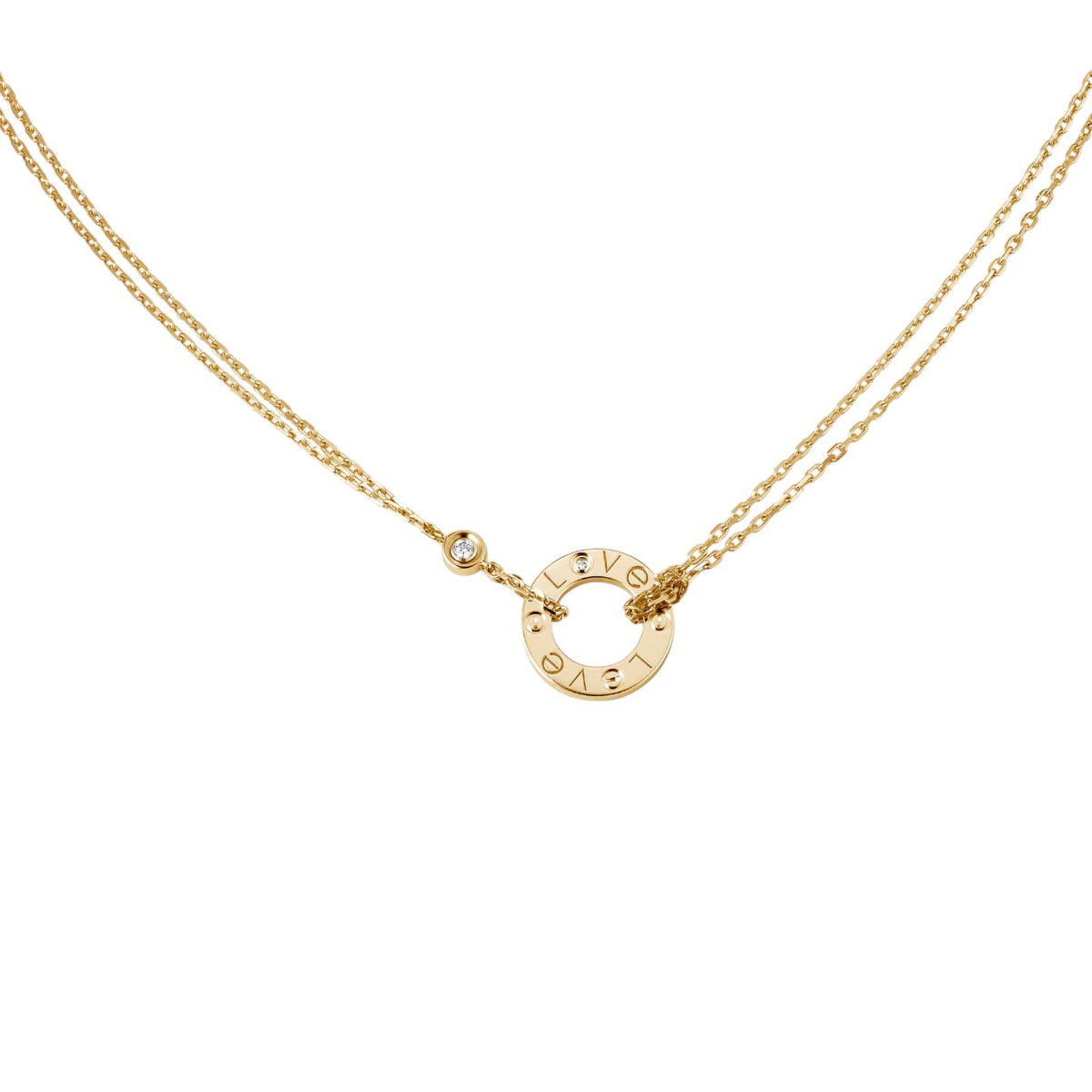 [Ornora Jewelry]LOVE NECKLACE 16MM 2 DIAMONDS