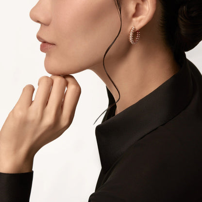 [Ornora Jewelry]CLASH FULL DIAMOND MEDIUM EARRINGS