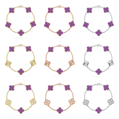 [Ornora Jewelry] CLOVER 5 MOTIF VIOLET BRACELET COLLECTION