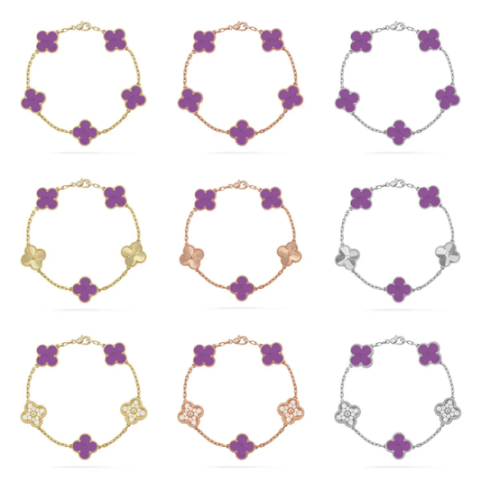 [Ornora Jewelry] CLOVER 5 MOTIF VIOLET BRACELET COLLECTION