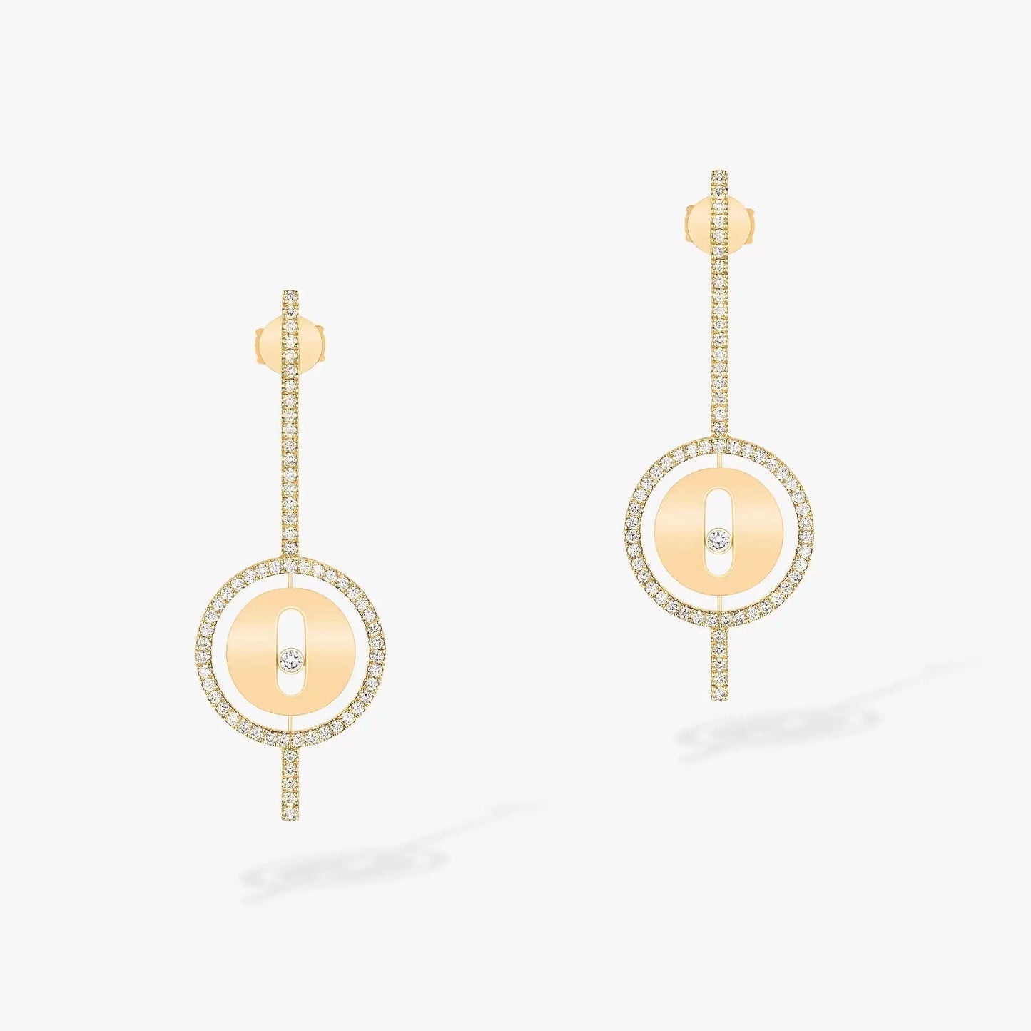 [Ornora Jewelry]LUCKY MOVE ARROW PINK GOLD DIAMOND EARRINGS