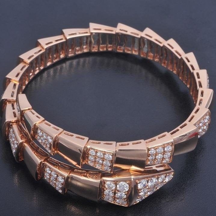 [Ornora Jewelry]SERPENTI WIDE BRACELET PINK GOLD DIAMOND