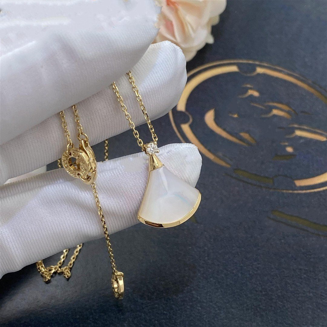 [Ornora Jewelry]DREAM NECKLACE WHITE MOP GOLD 1 DIAMOND