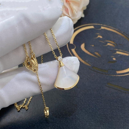 [Ornora Jewelry]DREAM NECKLACE WHITE MOP GOLD 1 DIAMOND