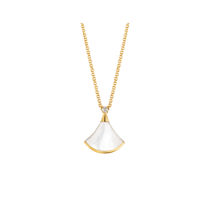 [Ornora Jewelry]DREAM NECKLACE WHITE MOP GOLD 1 DIAMOND